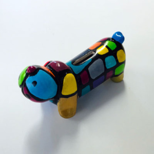 spaarpot hond multicolor