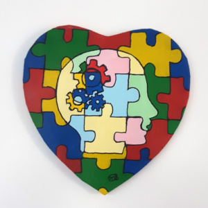 Schilderij De puzzel van autisme