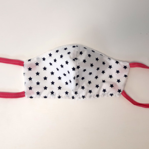 mondkapje Wit met zwarte sterretjes