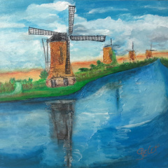 Schilderij De windmolen