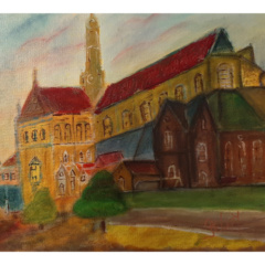 Schilderij Bavokerk te Haarlem