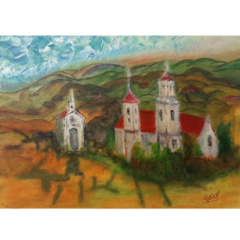 Schilderij Klooster in de bergen