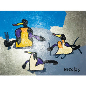 Schilderij ‘Schilderij de Pinguïns van Mabemba’