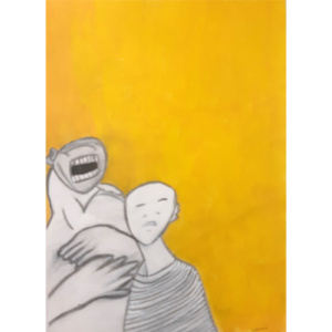 Schilderij “De schreeuwende mannen”