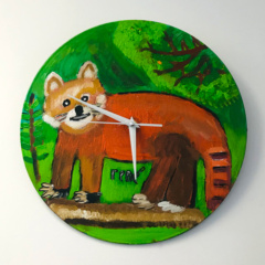Klok van oude elpee “Rode panda”