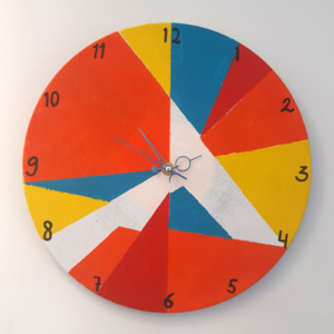 Klok van oude elpee oranje
