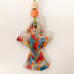 keramiek kerstengel hanger feest