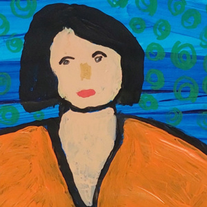 Schilderij Dame in kimono 1