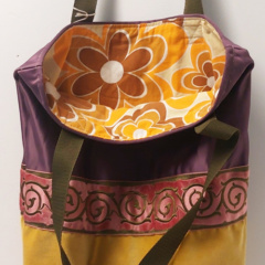 City tas Paars geel retro