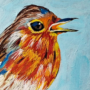 Schilderij Roodborstje